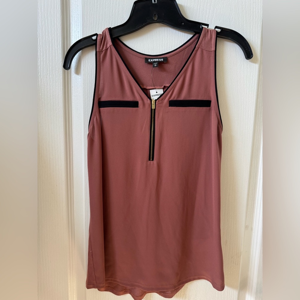 Express Mauve business casual Top with Black Trim